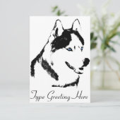 ハスキー招待状パーソナライズされたシベリアハスキーカード 招待状 (スタンド正面)