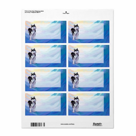 ハスキー文房具 ラベル (フルシート)