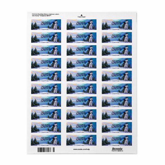 ハスキー文房具 ラベル (フルシート)