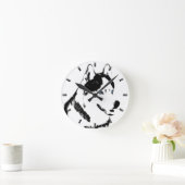 ハスキー時計のギフトデコースリード犬の壁時計 ラウンド壁時計 (ホーム)