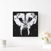 ハスキー時計のギフトデコールウルフバックアップの壁時計 スクエア壁時計 (ホーム)