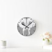 ハスキー時計のギフトデコールウルフバックアップの壁時計 ラウンド壁時計 (ホーム)