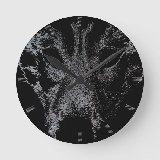 ハスキー時計の贈り物デコールウルフドッグウォール時計 ラウンド壁時計 (正面)