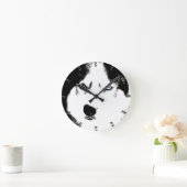 ハスキー時計ウルフハスキーそり犬壁時計 ラウンド壁時計 (ホーム)