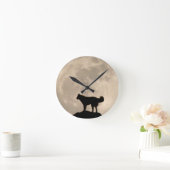 ハスキー時計ギフトデコールフルムーンウォールクロック ラウンド壁時計 (ホーム)