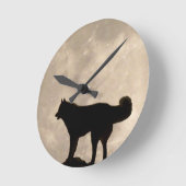 ハスキー時計ギフト デコレーション フルムーン ウォールクロック (傾斜)