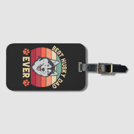 ハスキー最高のパパエバーアルティメットラブボンド犬のパパ ラゲッジタグ