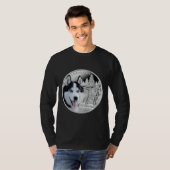 ハスキー最高のパパエバーブルーアイド Tシャツ (正面フル)