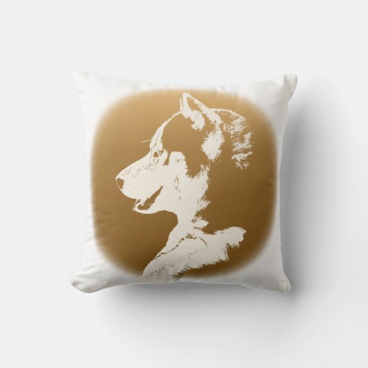 ハスキー枕シベリアのハスキーなマラムートギフト クッション (正面)