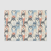 ハスキー柄 犬 薄葉紙 (正面)