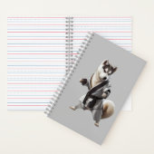 ハスキー犬が空手で遊ぶ、空手チャンピオンハスキー犬 ノートブック (内側)