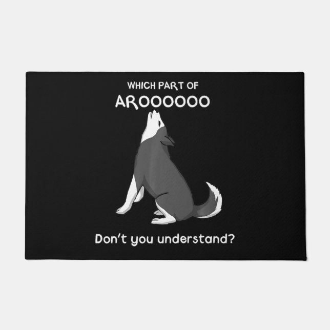 ハスキー犬のどこが分からないか ドアマット (正面)