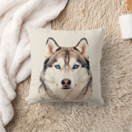 ハスキー犬のアートデザイン  クッション