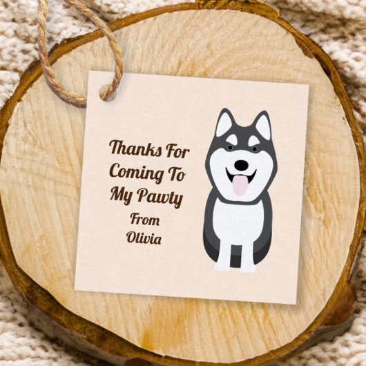 ハスキー犬のギフトタグ、キッズパーティー フェイバータグ