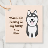 ハスキー犬のギフトタグ、キッズパーティー フェイバータグ (正面)