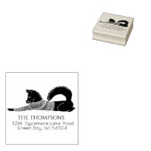 ハスキー犬のクリスマスセーター家族の住所 ラバースタンプ (押印)