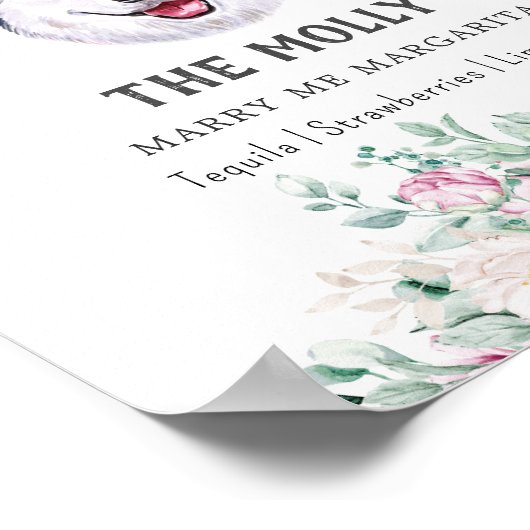 ハスキー犬のシグネチャードリンクサイン ポスター (角)