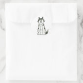 ハスキー犬のシール ラウンドシール (バッグ)