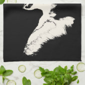 ハスキー犬のタオル ハスキー マラミュートの子犬 ティータオル キッチンタオル (折り畳み)