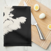 ハスキー犬のタオル ハスキー マラミュートの子犬 ティータオル キッチンタオル (四つ折り)