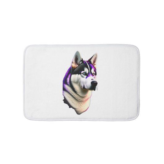 ハスキー犬のデザイン バスマット (正面)