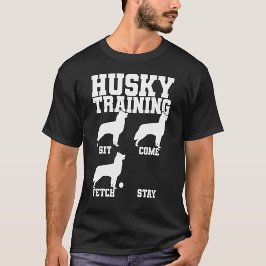 ハスキー犬のトレーナー Tシャツ (正面)