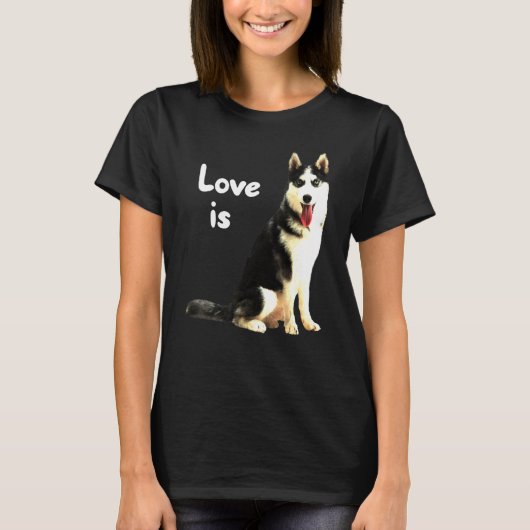 ハスキー犬の子犬のファン Tシャツ (正面)