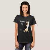 ハスキー犬の子犬のファン Tシャツ (正面フル)