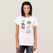 ハスキー犬の子犬の足かわいいステッカーパック Tシャツ (正面フル)