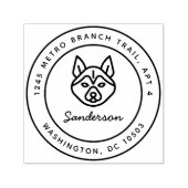 ハスキー犬の差出人住所スタンプ自己インキング セルフインキングスタンプ (デザイン)