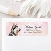 ハスキー犬の差出人住所ラベル ラベル (インサイチュ)