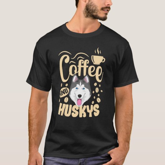 ハスキー犬の服 コーヒー中毒 ハスキー犬のオーナー向け 2 Tシャツ (正面)