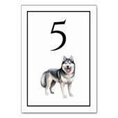 ハスキー犬の水彩テーブルナンバー テーブルナンバー (裏面)