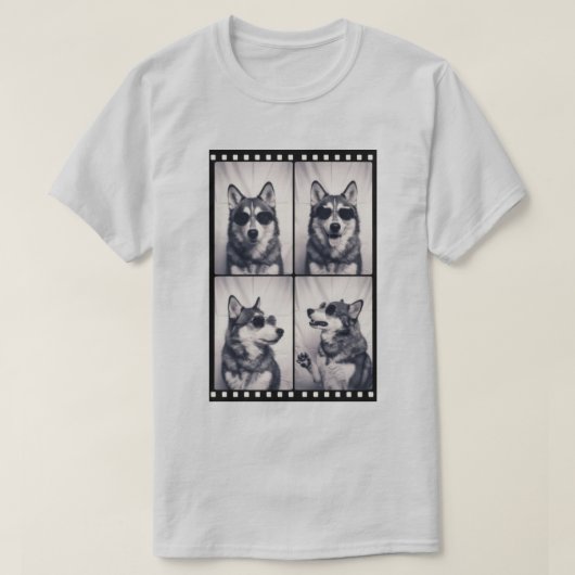 ハスキー犬の肖像 ユニセックス Tシャツ (デザイン正面)