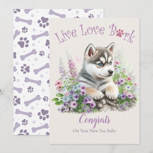 ハスキー犬の里親募集、ガットチャデイ（Gotcha Day） カード (正面/裏面)
