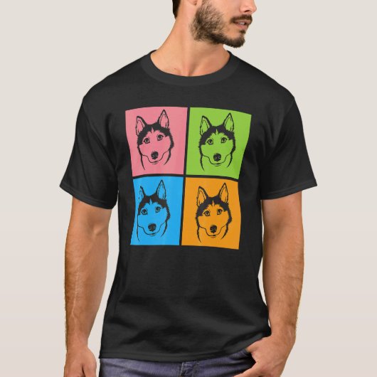 ハスキー犬の顔 Tシャツ (正面)