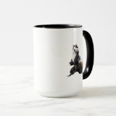 ハスキー犬は空手を知っている、ハスキー犬の空手選手 マグカップ (正面右)