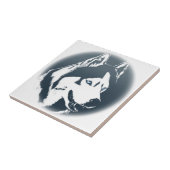 ハスキー犬アートセラミックタイルそり犬の装飾とギフト タイル (側面)