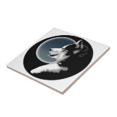 ハスキー犬アートセラミックタイルそり犬の装飾とギフト タイル (側面)