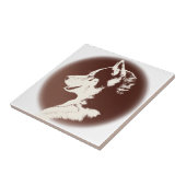 ハスキー犬アートセラミックタイルそり犬の装飾とギフト タイル (側面)