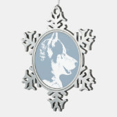 ハスキー犬オーナメントカスタムハスキー子犬の装飾 スノーフレークピューターオーナメント (右)