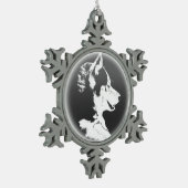 ハスキー犬オーナメントカスタムハスキー子犬の装飾 スノーフレークピューターオーナメント (左)