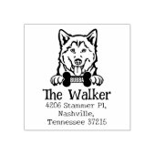 ハスキー犬カスタム差出人住所、 ラバースタンプ (インプリント)