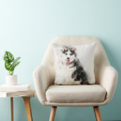 ハスキー犬クールの水彩贈与好き クッション (椅子)