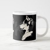 ハスキー犬コーヒーマグシベリア犬ハスキーそりドッグカップ ジャンボコーヒーマグカップ (右)