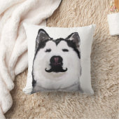 ハスキー犬スケッチスロークッション クッション (ブランケット)