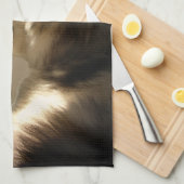 ハスキー犬タオルのハスキーなマラムートカップ茶タオル キッチンタオル (四つ折り)