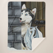 ハスキー犬ホワイトドラゴンアドベンチャー シェルパブランケット (正面)