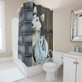 ハスキー犬ホワイトドラゴンアドベンチャー シャワーカーテン (インサイチュ)