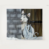 ハスキー犬ホワイトドラゴンアドベンチャー タペストリー (正面(横))